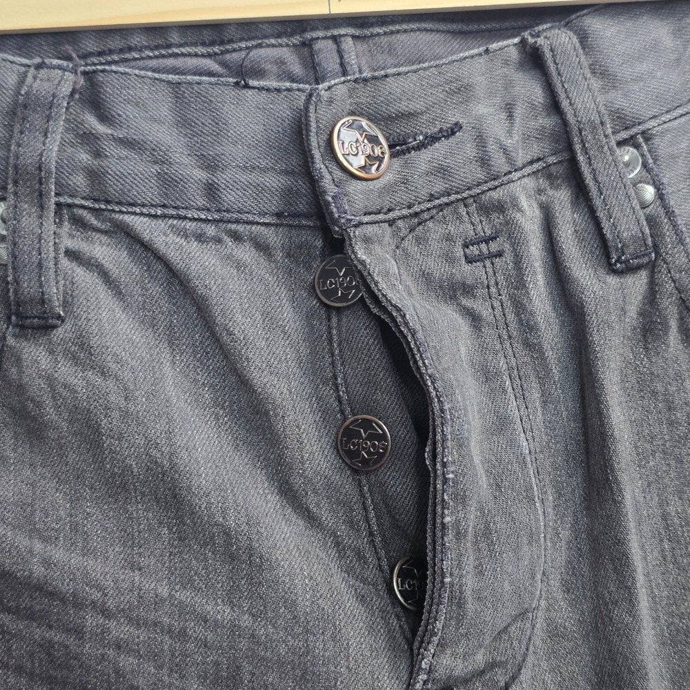 Lee Cooper Jeans Mens 34x32 Gray Straight Leg Button Fly Faded Denim Pants - Picture 6 of 12
